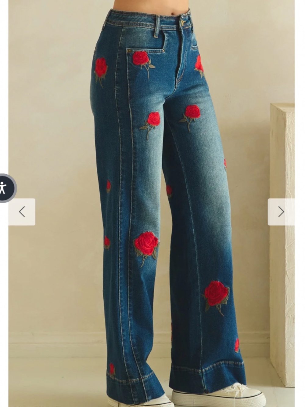 Oli & Hali “Robin” Oli And Hali Rose Embroidered Denim Pants Jeans 63 View 2